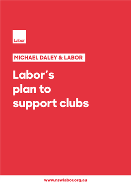 Labor's Plan to Support Clubs