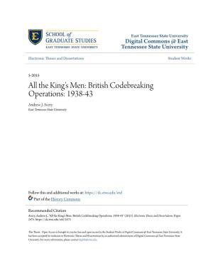 British Codebreaking Operations: 1938-43 Andrew J