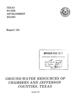 Ground-Water Resources of Chambers and Jefferson Counties, Texas