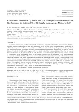 Correlation Between CO2 Efflux and Net Nitrogen Mineralization and Its