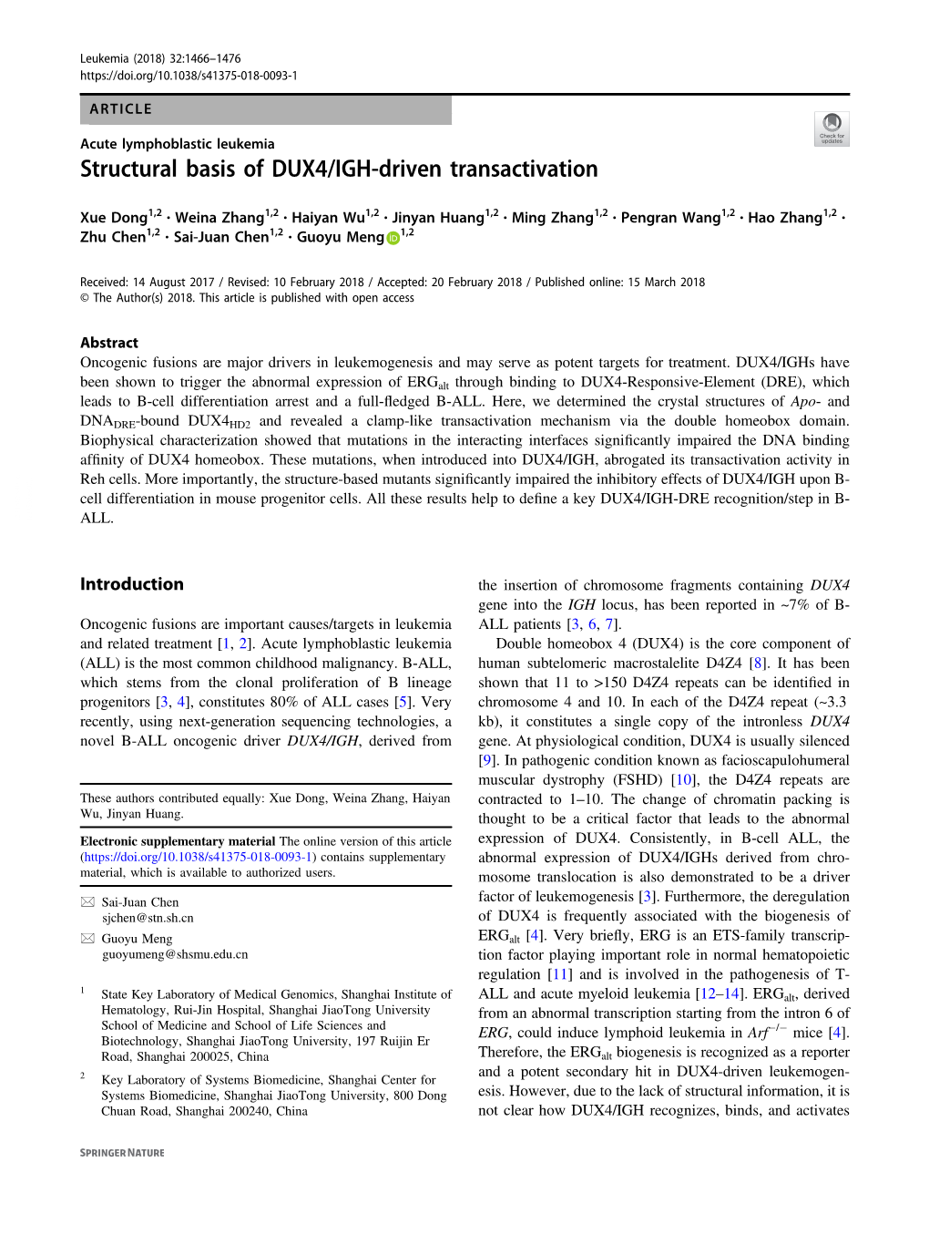 Structural Basis of DUX4/IGH-Driven Transactivation