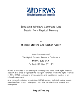 Extracting Windows Command Line Details from Physical Memory