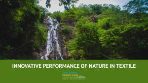 INNOVATIVE PERFORMANCE of NATURE in TEXTILE WELCOME to Today‘S Expert Talks Live Webinar Series