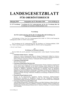 Landesgesetzblatt Für Oberösterreich