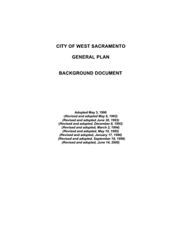 City of West Sacramento General Plan Background Document
