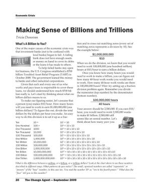 Making Sense of Billions and Trillions