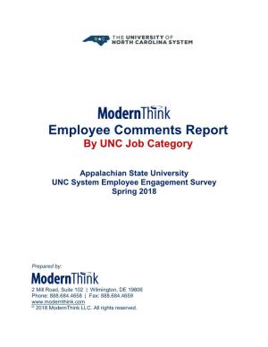 Employee Comments Report by UNC Job Category