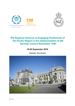 IPU Regional Seminar on Engaging Parliaments of the Pacific Region in the Implementation of UN Security Council Resolution 1540