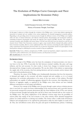 The Evolution of Phillips Curve Concepts and Their Implications On