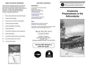 DEC Avalanche Preparedness in the Adirondacks Brochure (PDF)