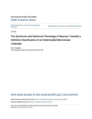 The Synchronic and Diachronic Phonology of Nauruan: Towards a Definitive Classification of an Understudied Micronesian Language