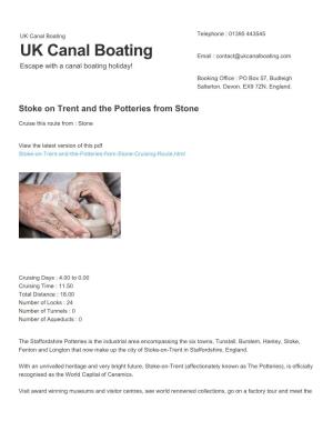 Stoke on Trent and the Potteries from Stone | UK Canal Boating