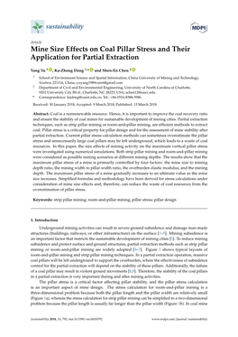 Mine Size Effects on Coal Pillar Stress and Their Application for Partial Extraction