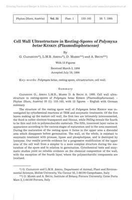 Cell Wall Ultrastructure in Resting-Spores of Polymyxa Betae KESKIN (Plasmodiophoraceae)