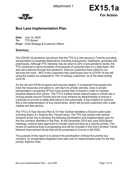 Bus Lane Implementation Plan