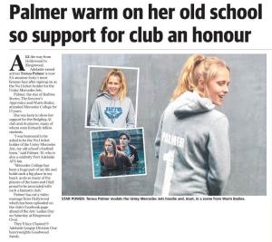Palmer Warm on Her Old School So Support for Club an Honour
