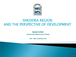 Shkodra Region and the Perspective of Development