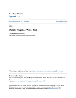 Wooster Magazine: Winter 2020