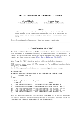 Rrdp: Interface to the RDP Classifier