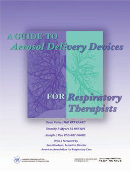 Guide to Aerosol Delivery Devices for Respiratory Therapists