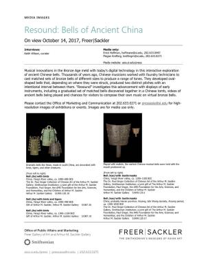Resound: Bells of Ancient China on View October 14, 2017, Freer|Sackler