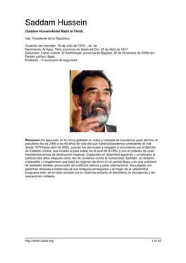 Saddam Hussein (Saddam Husseinabdel Majid At-Tikriti)