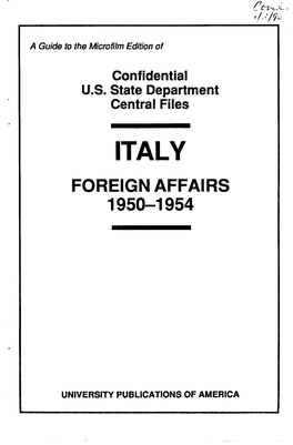Foreign Affairs 1950-1954