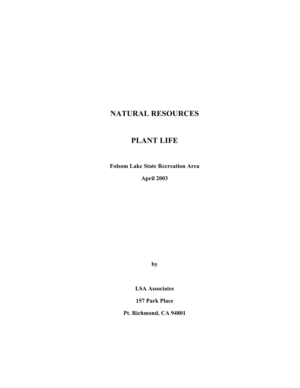 Natural Resources Plant Life