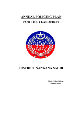 Annual Policing Plan for the Year 2018-19 District