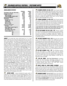 Colorado Buffalo Football / POSTGAME Notes  Colorado Buffaloes Vs
