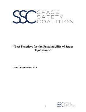SSC Best Practices for Space Operations