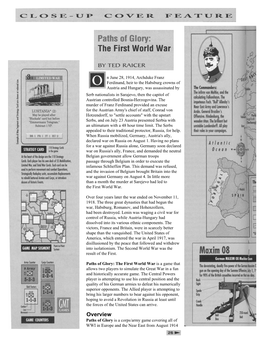 Overview Paths of Glory Is a Corps/Army Game Covering All of WWI in Europe and the Near East from August 1914