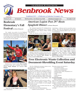 Benbrook Elementary's Fall American Legion Post 297 Hosts