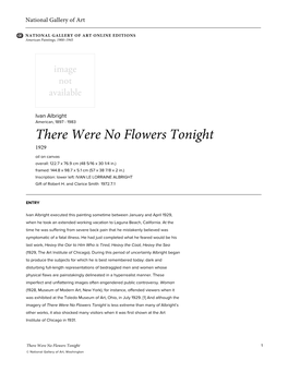 There Were No Flowers Tonight