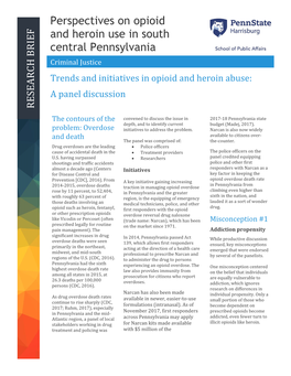 Perspectives on Opioid and Heroin Use in South Central Pennsylvania