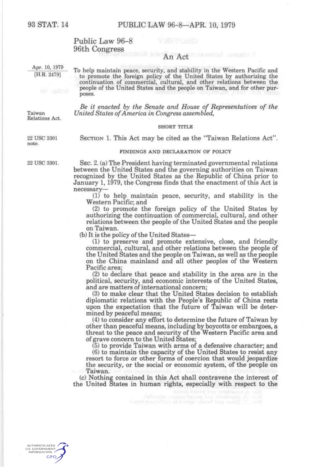 Taiwan Relations Act