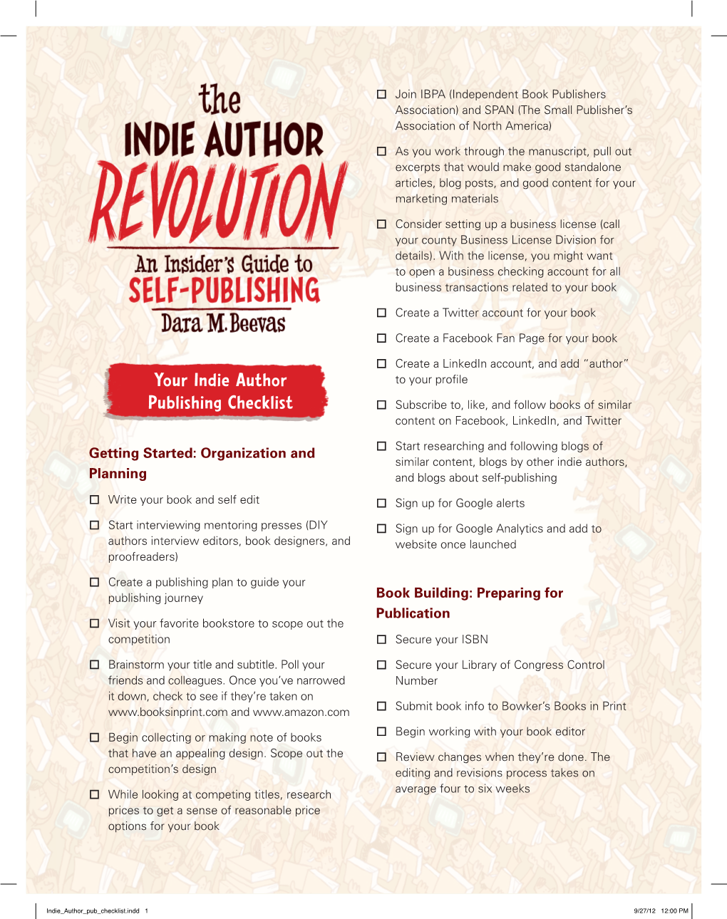 Your Indie Author Publishing Checklist