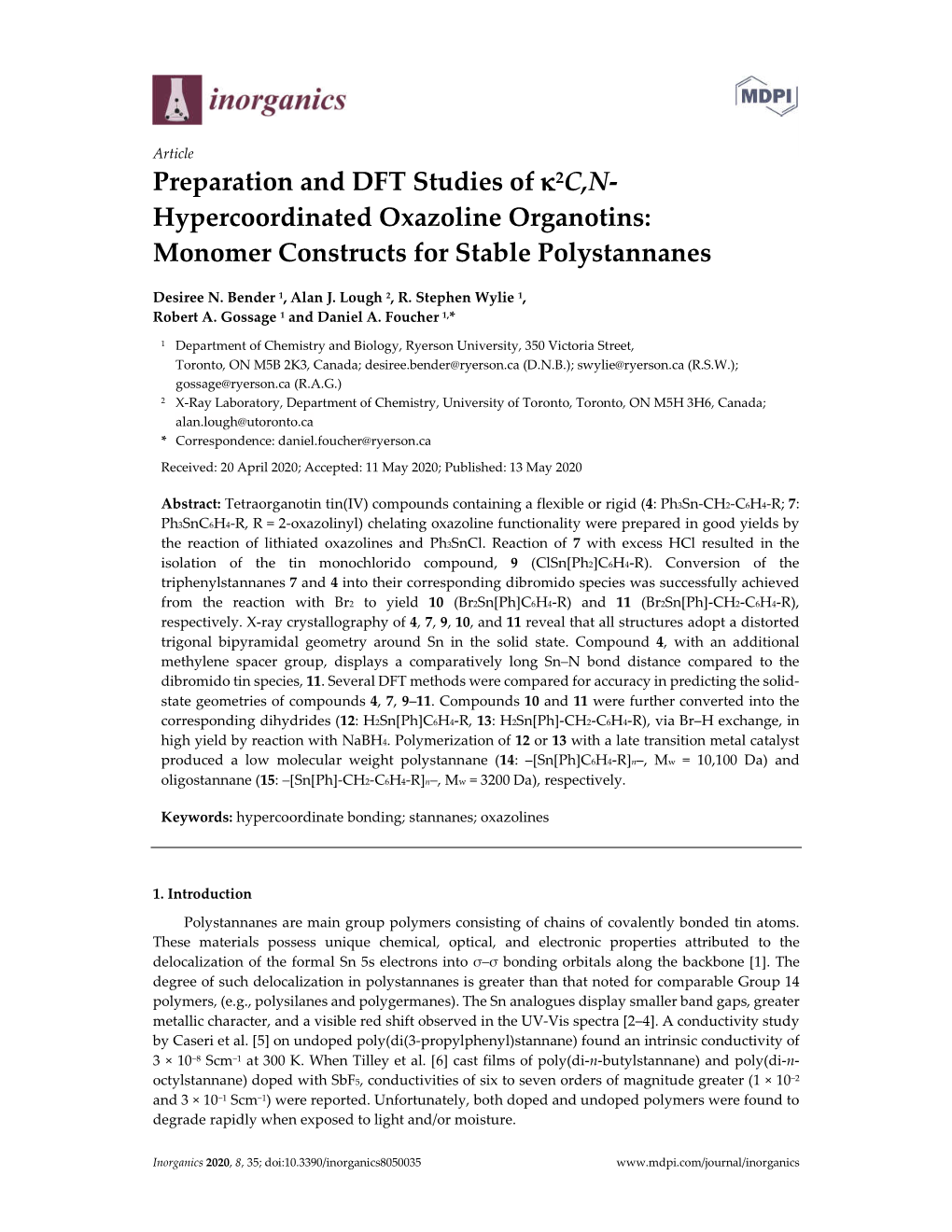 Preparation and DFT Studies of Κ2c,N
