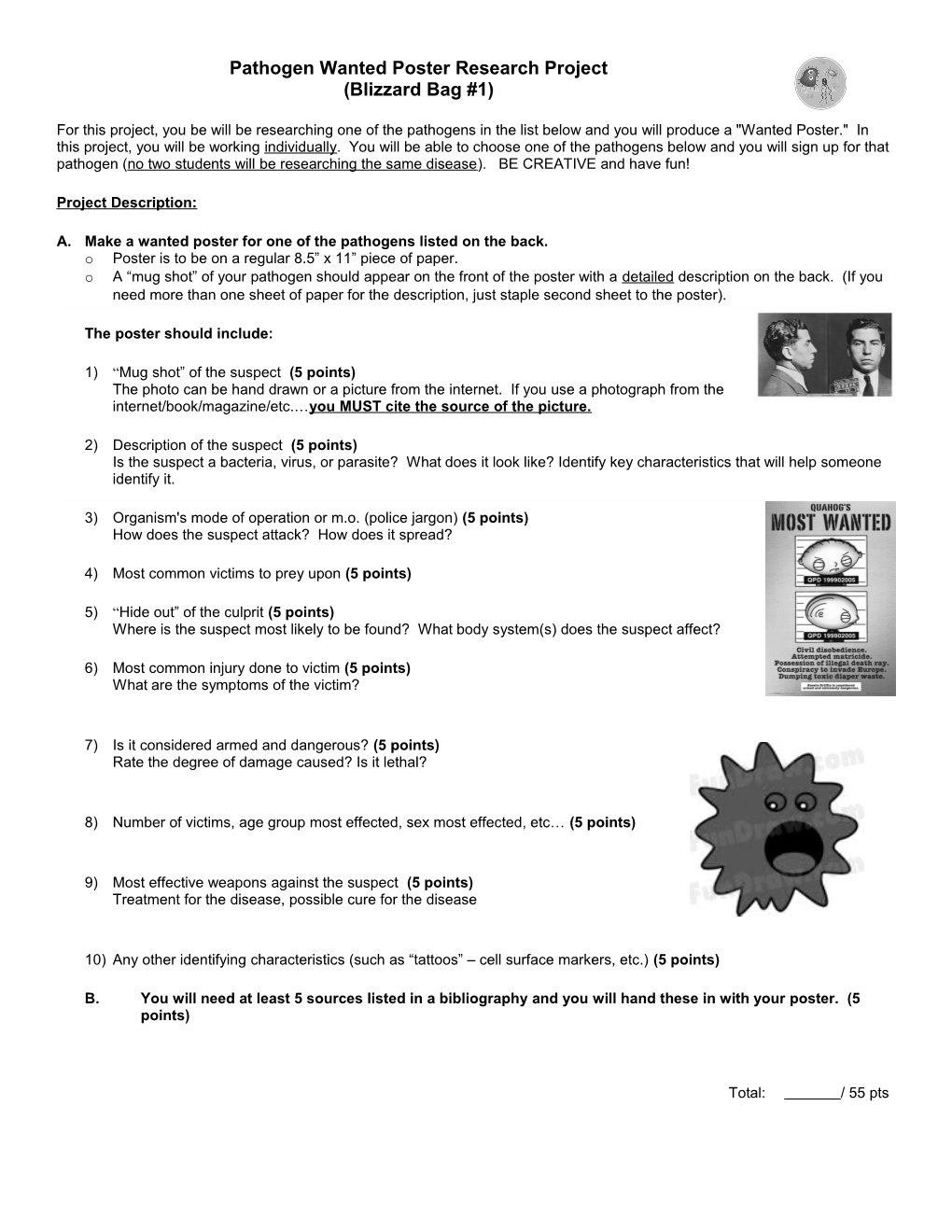 Pathogen Wanted Poster Research Project