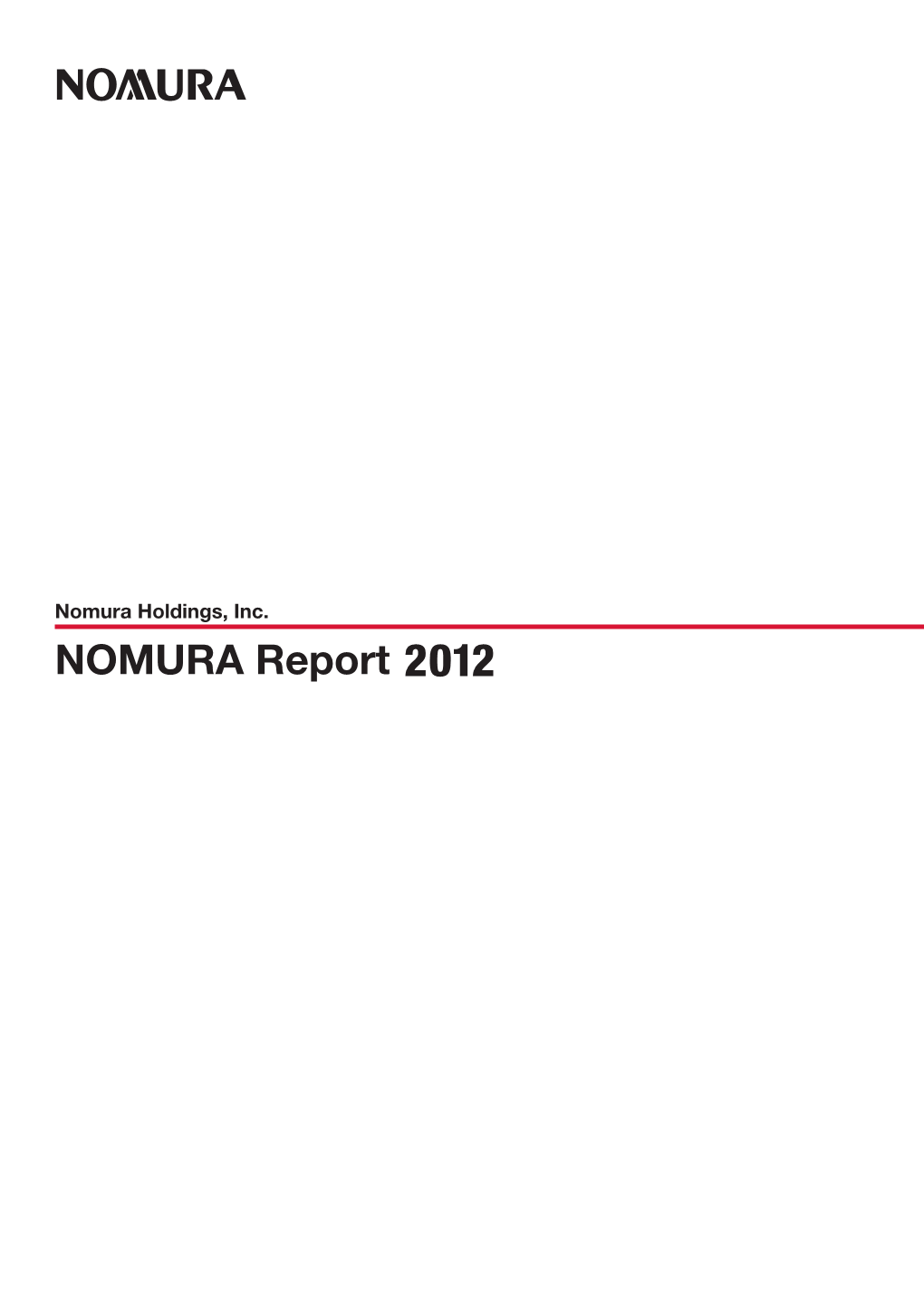 NOMURA Report 2012 (PDF)