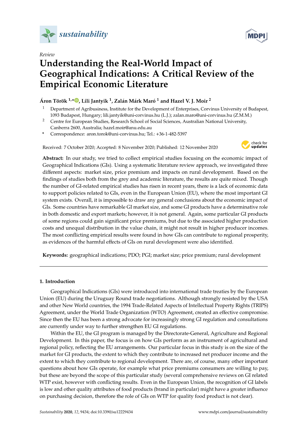 Understanding the Real-World Impact of Geographical Indications: a Critical Review of the Empirical Economic Literature