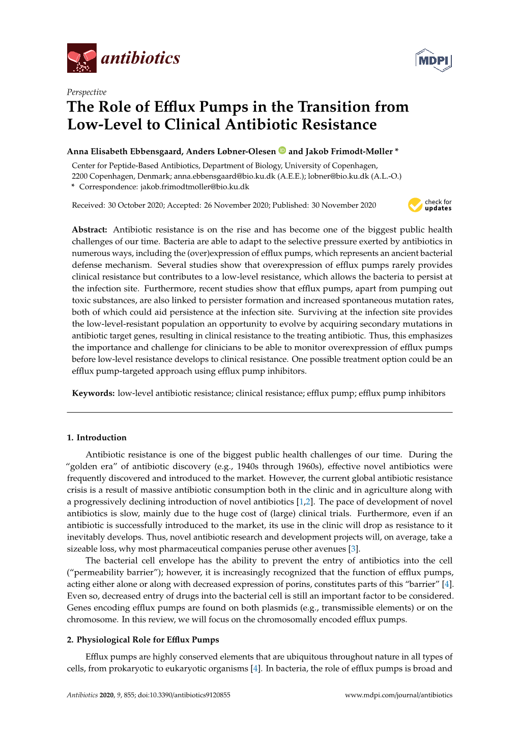 The Role of Efflux Pumps in the Transition from Low-Level To