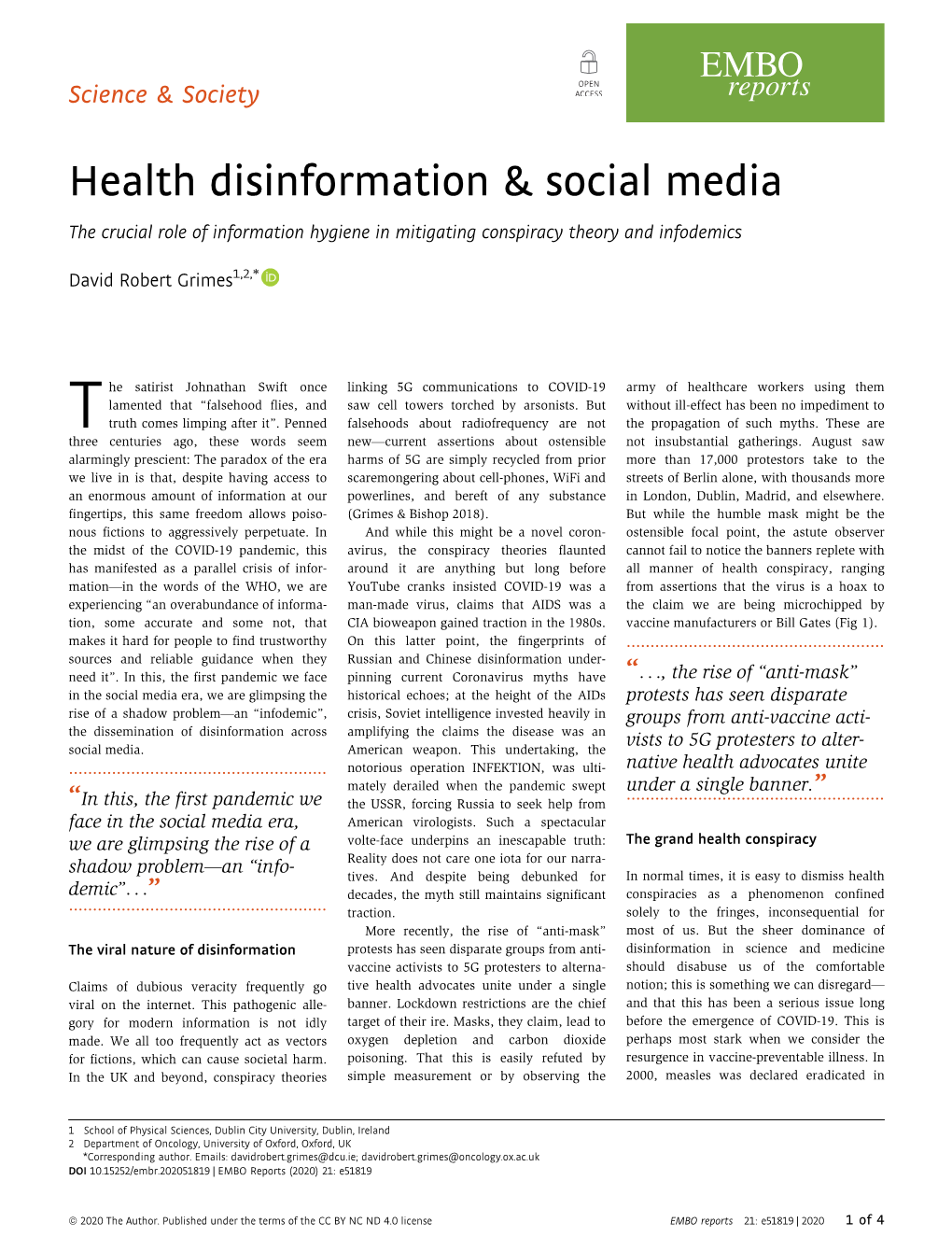 Health Disinformation &#X00026