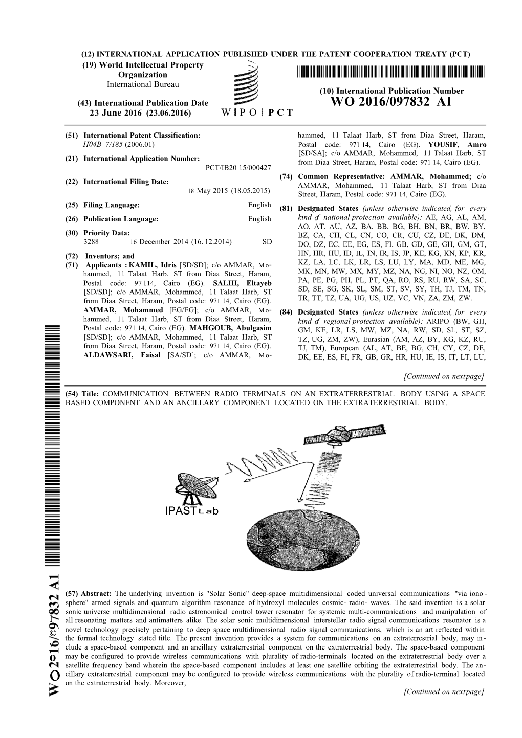 WO 2016/097832 Al 23 June 2016 (23.06.2016) W P O P C T