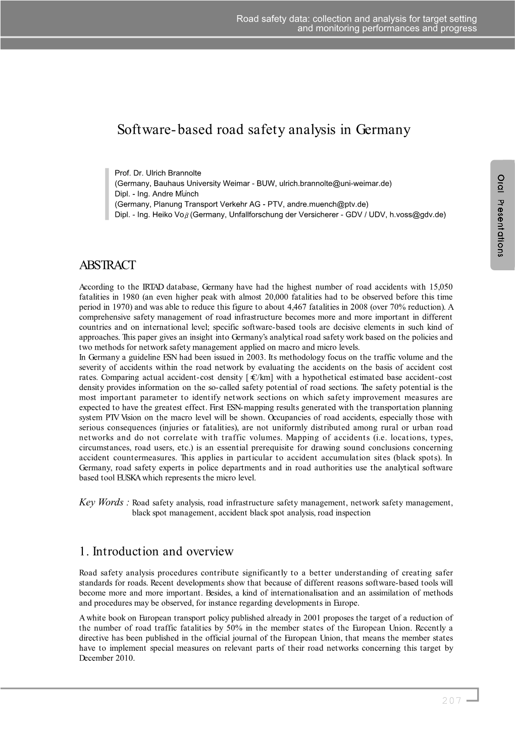 Software-Based Road Safety Analysis in Germany