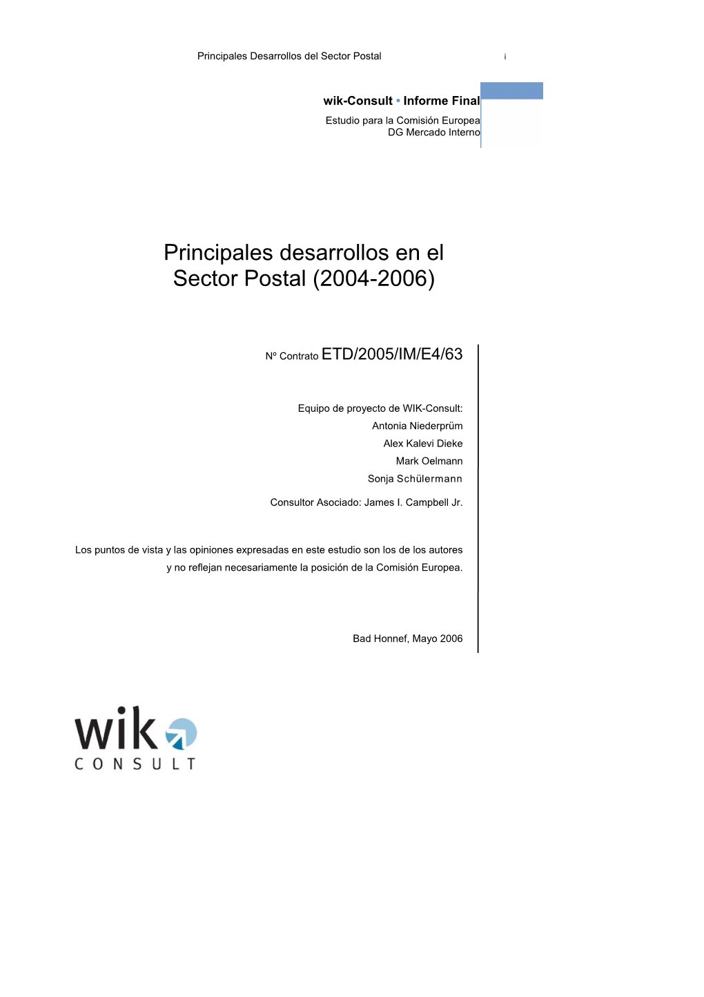 Principales Desarrollos En El Sector Postal (2004-2006)