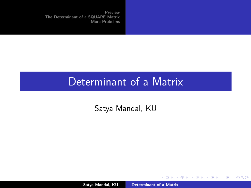 Determinant of a Matrix