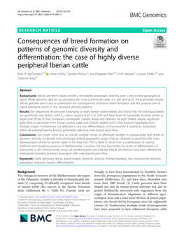 Consequences of Breed Formation on Patterns of Genomic Diversity and Differentiation: the Case of Highly Diverse Peripheral Iberian Cattle Rute R