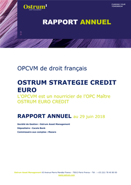 Ostrum Strategie Credit Euro 2