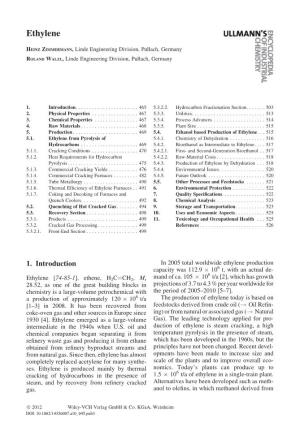 "Ethylene," In: Ullmann's Encyclopedia of Industrial Chemistry
